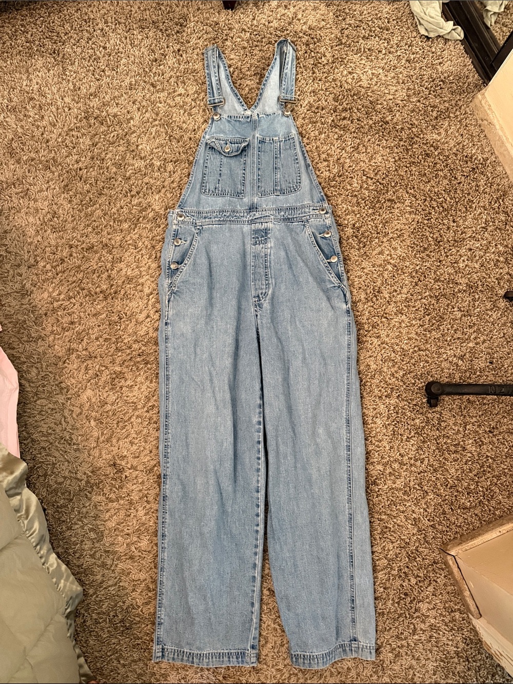 Vintage GAP Denim Overalls Small 90s Wide Leg Baggy Made Hong Kong